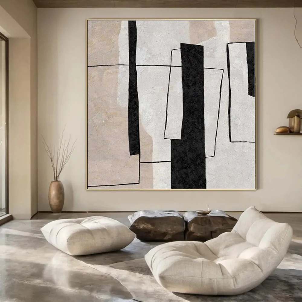 Abstract Hand-Painted Modern - hand-painted custom canvas art